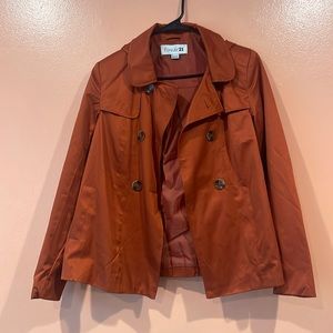 Forever 21 Orange Peacoat - with hood